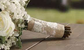Maybe you would like to learn more about one of these? Amazon Com David Tutera Burlap And Lace Bouquet Wrap Home Kitchen