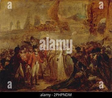 The Two Sons of Tipu Sahib, Sultan of Mysore, Being Handed over as Hostages to General Cornwallis, Robert Smirke reimagined Stock Photo - Alamy