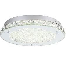Bestier antique silver french empire crystal semi flush mount chandelier lighting led ceiling light fixture lamp for dining room bathroom bedroom livingroom 4 e12 bulbs required d14 in x h8 in. Buy Led Ceiling Light Auffel Minimalist Crystal Chandelier 11 Inch Surface Modern Flush Mount Light Fixture Glass 4000k Daylight White Lamp 1980lm Lighting For Kitchen Island Bathroom Bedroom Hallway Online In Indonesia B07fmwrp5m