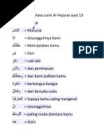 Arti Perkata Surat Al Hujurat 13