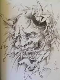 Resultado De Imagen Para Hannya Mask Drawing Yaponskie Tatuirovki Drakona Eskiz Risunki