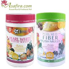 Jamu jelita pearl white putih mulus+ free shaker. Jamu Jelita Pearl White Putih Mulus 400gm Pearl White Fiber 400gm Presto Beauty Supplement