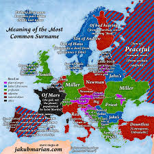 Meaning Of The Most Common Last Names In Europe Map Language Map Historical Maps