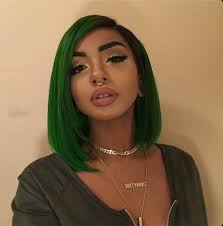 Black And Green Bob Wig Money Green Bob Green Hair Wig Hairstyles Wigs Lace Front Short Bobs