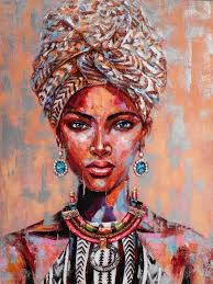 I went to bolat in chicago and it was amazing! African Beauty With Turban Acrylic Painting 90x120 Cm