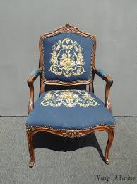 Vintage French Provincial Blue Tapestry Needlepoint Accent Etsy In 2020 Modern Leather Lounge Chair Accent Chairs Blue Velvet Accent Chair