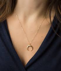 Upside Down Moon Necklace Or Layered Necklaces Set The Etsy Crescent Necklace Layered Necklace Set Moon Necklace