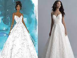 Prince naveen is transformed into a frog by a conniving voodoo magician and tiana, following suit, upon kissing the amphibian royalty. Allure Bridals Released Disney Princess Inspired Wedding Gowns
