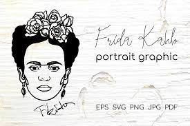 She grew up in a house called la casa azul (the blue house) with her parents and 6 sisters. Frida Kahlo Portrait Graphics Grafik Von Orange Brush Studio Creative Fabrica
