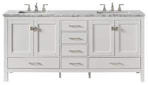Talbot 84 double bathroom vanity set by eviva. Eviva Aberdeen 84 White Transitional Double Sink Bathroom Vanity White Carrar Transitional Bathroom Vanities And Sink Consoles By First Look Bath Houzz