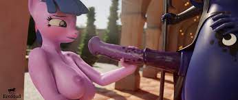 3020941 - explicit, artist:erostud, princess luna, twilight sparkle,  alicorn, anthro, g4, 3d, animated, arm under breasts, balls, big breasts,  black dress, breasts, busty princess luna, busty twilight sparkle, clothed  futa nude female,