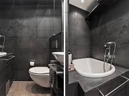 Apartamento Pequeno Cinza E Amarelo Com Decoracao Impecavel Limaonagua Cinza E Amarelo Banheiros Modernos Banheiro Cinza Escuro