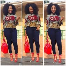 African Prints Top And Jeans Styles To Rock This Weekend Fashionghana Com 100 African Fashion African Print Tops Latest African Fashion Dresses African Attire