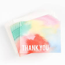 General handwriting writing paper for general handwriting practice. Rainbow Watercolor Thank You Card Set Paper Source
