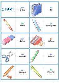 Spiele Im Deutschunterricht Domino Die Schulsachen Deutsch Unterricht Schulsachen Deutsch Lernen Kinder