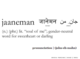 Words Definitions Jaaneman N Phr Lit Soul Of Me Gender Neutral Word For Sweetheart Or Darlin Unique Words Definitions Uncommon Words Unusual Words