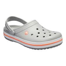 Crocs Crocband Light Grey Bright Coral Clogs Crocs Crocs Crocband Strap Heels