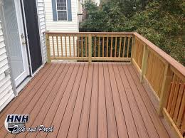 The railing posts for this deck are cut from 4 x 4 lumber. Deck Railing Gallery Hnh Deck And Porch Llc 443 324 5217