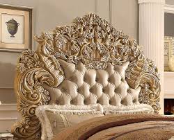 This brushed gold bed made out of steel (making it more muted than other shiny options here) is a sturdy pick. Homey Design Hd 5801 Luxury Ivory Antique Gold Tufted Headboard Bedroom Eastern King Size Bed Hd 8015