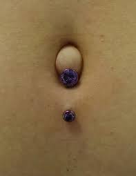 Lower Navel Piercing With A Titanium Bezel Set Navel Curve With Amethyst Czs Anodized Vibrant Purple By Us Jew Navel Piercing Belly Button Piercing Piercings