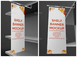 Posm Store Shelf Banner Mockup Supermarket Display Banner Retail Signage