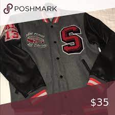 Springfield Classic Black Leather Bomber Jacket Brown Bomber Jacket Lined Denim Jacket