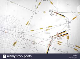 Aeronautical Chart Map Showing Symbols Of Waypoints And