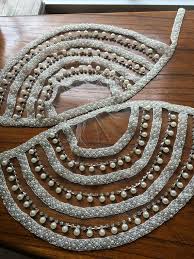 Detachable Add On Beaded Ivory And Rhinestone Cap Sleeves Set Etsy In 2021 Bead Embroidery Patterns Bead Work Sleeves Designs For Dresses