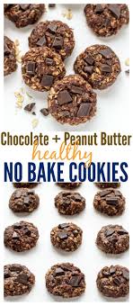 Clean Eating Chocolate Peanut Butter No Bake Cookies These Cookies Don T Taste Healthy At All Y Clean Eating Chocolate Healthy No Bake Cookies Healthy Baking