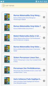 Matematika adalah salah satu pelajaran yang menentukan bagi kelas 9, karena mapel ini menjadi salah satu bahan yang akan diujikan untuk kelulusan. Kumpulan Rumus Matematika Smp Terlengkap For Android Apk Download
