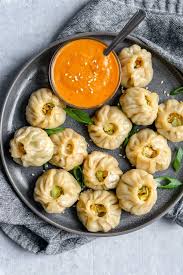 Tibetan Vegetable Momos With Spicy Sesame Tomato Chutney Recipe Recipes Food Vegan Recipes