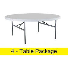 Lifetime 42673 6 Round Tables 4 Pack With White Granite Color Top Folding Table Round Folding Table Lifetime Tables