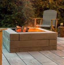 How To Make A Borealis Fire Pit With Techo Bloc S Borealis Wall Units Fire Pit Backyard Rectangular Fire Pit Fire Pit Kit