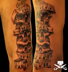 Look great in this awesome cool tattoo style top. Hear See And Speak No Evil Ever Hautedraws
