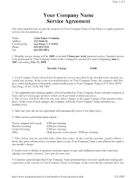 Sample Janitorial Contract Free Printable Documents Cleaning Contracts Janitorial Services Commercial Cleaning