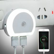 Led Night Light With Dual Usb Port Light Sensor Control Lighting Plug In Wall Charger Lamp Eu Us Plug Socket Lamp For Bedroom Led Night Lights Aliexpress