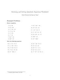 Each worksheet is randomly generated and thus unique. Factoring Worksheet