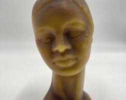 Large Antique Bust of Madame Du Barry Wax Statue of a Woman French Figurine  After Augustin Pajou