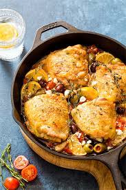 Return vegetables to oven and roast until golden brown in places, about 10 minutes. Mediterranean Roasted Chicken Thighs With Olives And Tomatoes