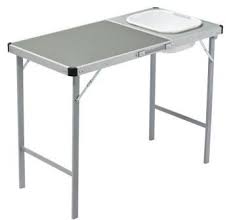 New Oztrail Camp Table With Sink Portable Kitchen Camping Cooking Caravan Ebay Kamp Mobilya