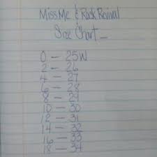 miss me rock revival size chart