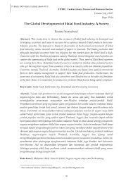 Pdf The Global Development Of Halal Food Industry A Survey