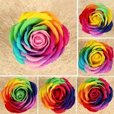 Check out our rainbow flowers selection for the very best in unique or custom, handmade pieces from our seeds shops. Artificial Flowers Rainbow Roses 9pcs Real Looking Fake Roses Colorful For Diy Wedding Bouquets Centerpieces Party Shower Home Decor Wish