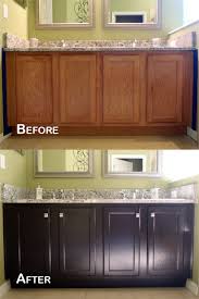 Amazing Transformation General Finishes Java Gel Stain Clear Satin Topcoat With Purdy 2in Extr Stained Kitchen Cabinets Staining Cabinets Home Renovation