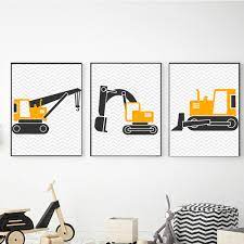 Construction Wall Art Digital Download Construction Trucks Etsy Nursery Wall Art Printable Construction Nursery Construction Nursery Decor