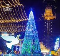 Factory Direct Sale Giant Customized Outdoor Metal Commercial Motif Lights  Artificial White Christmas Tree Mall Decors