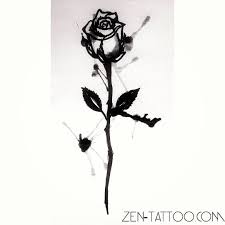 This many petals rose design comes with a long, wavy stem accentuating the flower. Detailed Rose With Stem Tattoo Stencil Tattoo Design