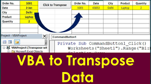 Transpose Excel Vba Copy And Transpose Data In Excel With Vba Code Youtube