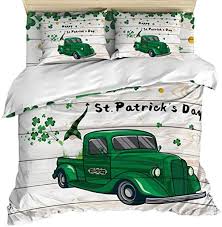 Comforter sizes and dimensions chart. Luxury 4 Piece Bedding Set Twin Size Happy St Patrick S Day A Truck Carrying Gnomes And Clover Duvet Comforter Quilt Cover Duvet Comforters Quilt Cover Sets