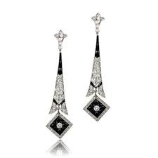 Art Deco Onyx Earrings Estate Diamond Jewelry Art Deco Jewelry Deco Jewelry Art Deco Engagement Ring